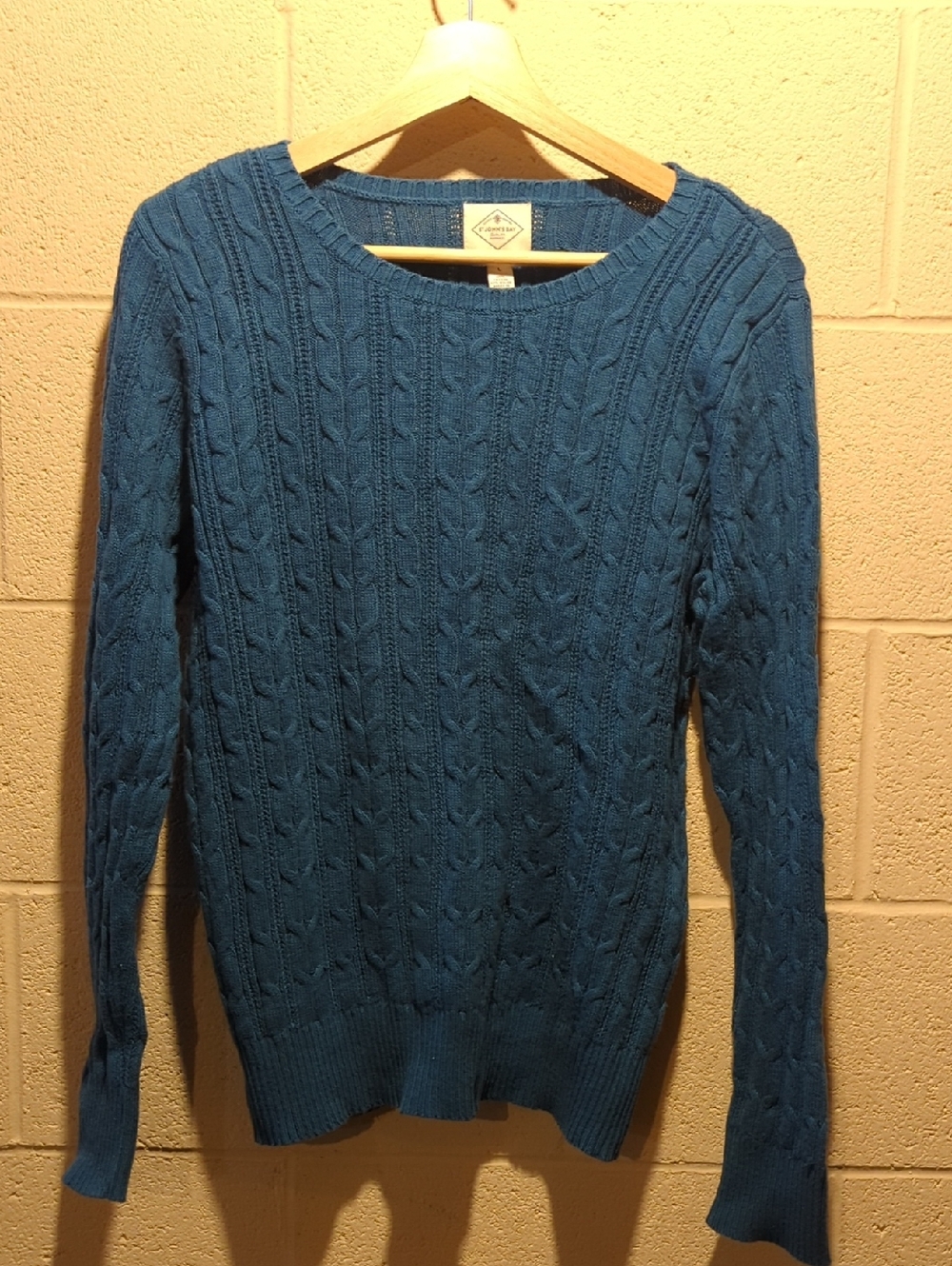 St. John's Bay Teal Cable Knit Crewneck Sweater